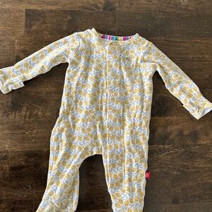 Magnetic Me Yellow Lemon Print Kids Footie